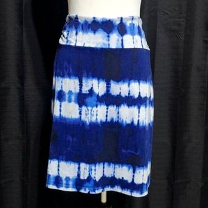 Blue/white tye dye stretchy skirt
